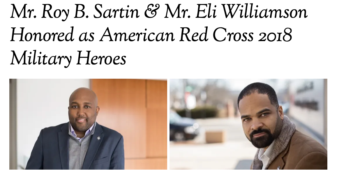 Roy B. Sartin and eli williamson honored as American Red Cross 2018 Military Heroes